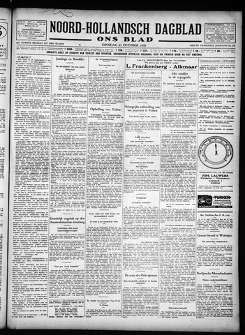 Noord-Hollandsch Dagblad : ons blad 1930-10-21
