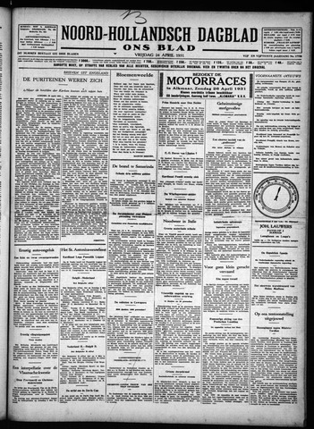 Noord-Hollandsch Dagblad : ons blad 1931-04-24