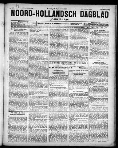 Noord-Hollandsch Dagblad : ons blad 1927-09-17