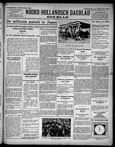 Noord-Hollandsch Dagblad : ons blad 1936-02-27