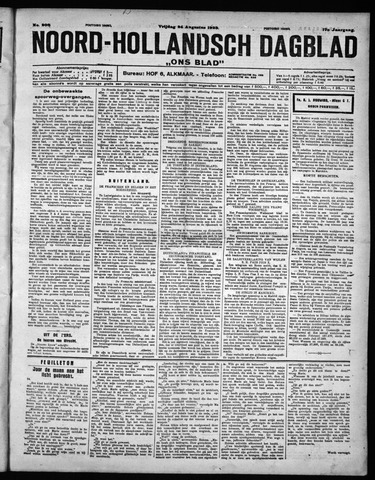 Noord-Hollandsch Dagblad : ons blad 1923-08-24