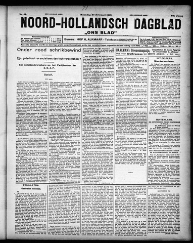Noord-Hollandsch Dagblad : ons blad 1928-02-27