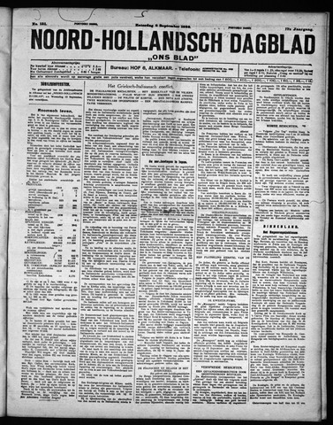 Noord-Hollandsch Dagblad : ons blad 1923-09-08