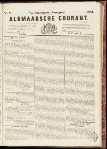 Alkmaarsche Courant 1863-02-15