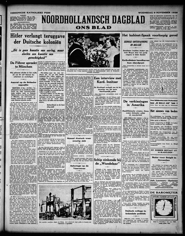 Noord-Hollandsch Dagblad : ons blad 1938-11-09
