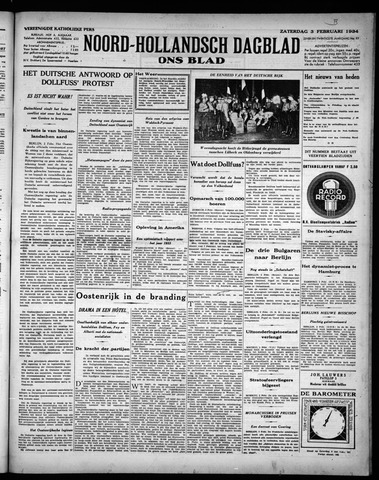 Noord-Hollandsch Dagblad : ons blad 1934-02-03