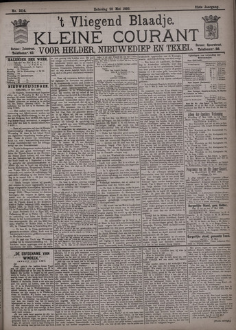 Vliegend blaadje : nieuws- en advertentiebode voor Den Helder 1893-05-20