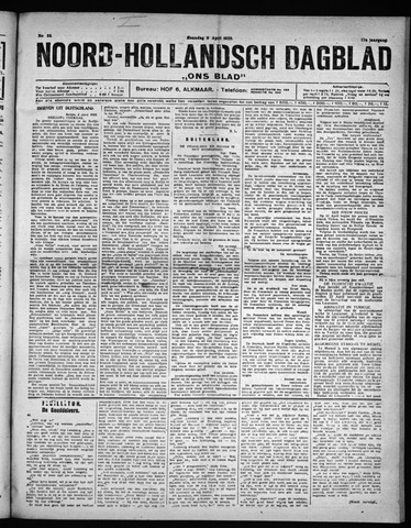 Noord-Hollandsch Dagblad : ons blad 1923-04-09