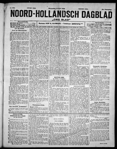 Noord-Hollandsch Dagblad : ons blad 1925-07-15
