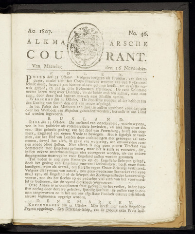 Alkmaarsche Courant 1807-11-16