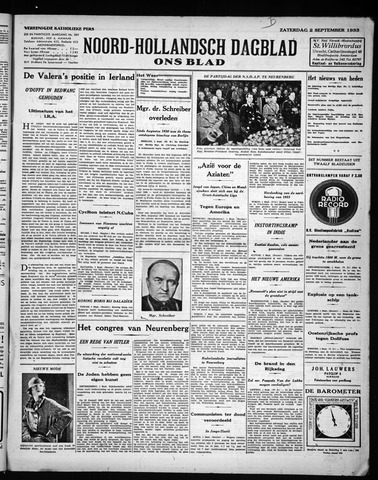 Noord-Hollandsch Dagblad : ons blad 1933-09-02