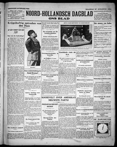 Noord-Hollandsch Dagblad : ons blad 1934-08-27