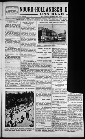 Noord-Hollandsch Dagblad : ons blad 1932-02-15