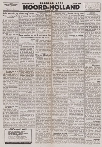 Dagblad Noord-Holland, Schager editie 1944-04-13