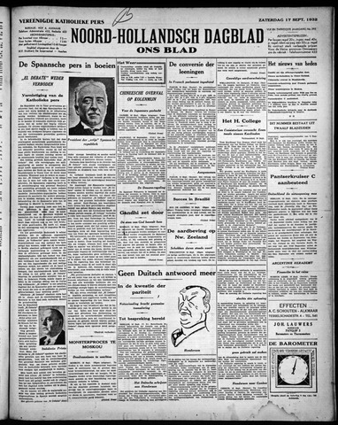 Noord-Hollandsch Dagblad : ons blad 1932-09-17