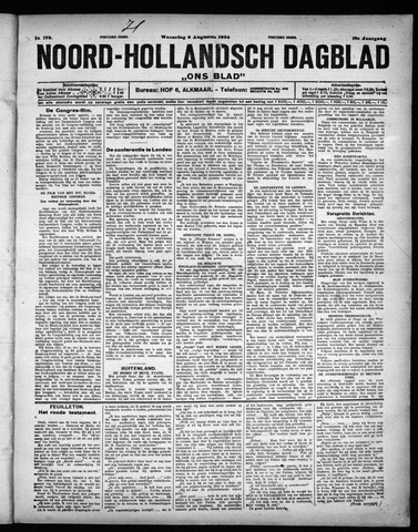Noord-Hollandsch Dagblad : ons blad 1924-08-06