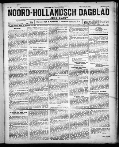 Noord-Hollandsch Dagblad : ons blad 1927-02-19
