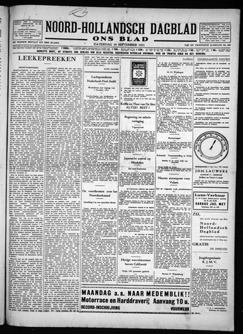 Noord-Hollandsch Dagblad : ons blad 1931-09-19