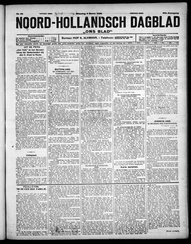 Noord-Hollandsch Dagblad : ons blad 1926-03-09