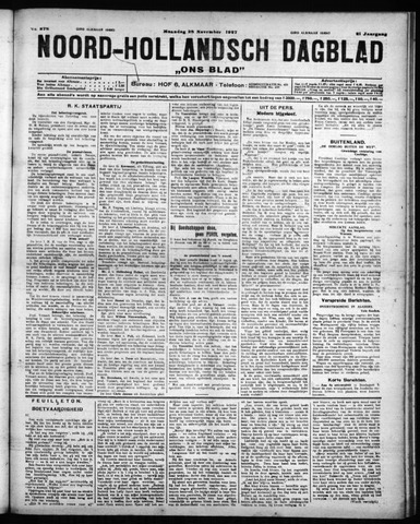 Noord-Hollandsch Dagblad : ons blad 1927-11-28