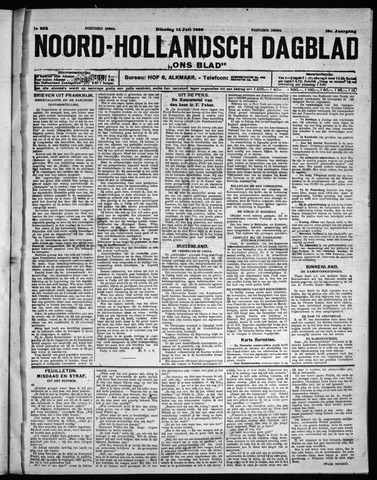 Noord-Hollandsch Dagblad : ons blad 1925-07-14