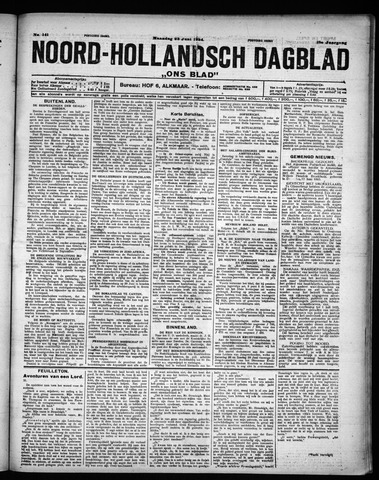 Noord-Hollandsch Dagblad : ons blad 1924-06-23