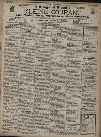 Vliegend blaadje : nieuws- en advertentiebode voor Den Helder 1907-01-01