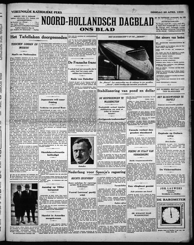 Noord-Hollandsch Dagblad : ons blad 1933-04-25