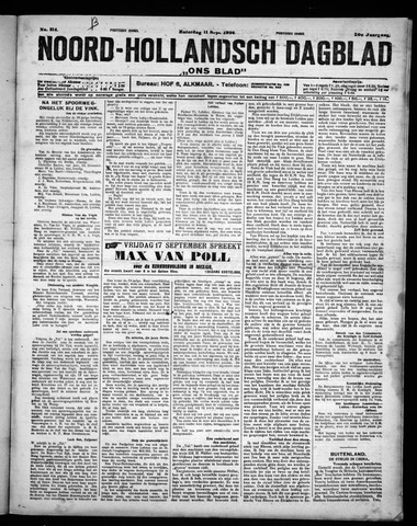 Noord-Hollandsch Dagblad : ons blad 1926-09-11