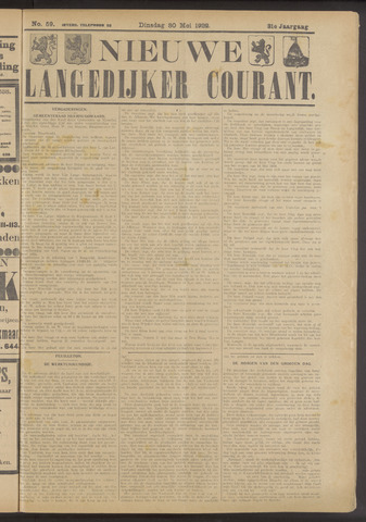 Nieuwe Langedijker Courant 1922-05-30