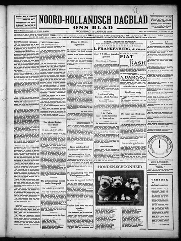 Noord-Hollandsch Dagblad : ons blad 1930-01-29