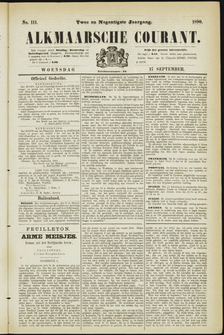 Alkmaarsche Courant 1890-09-17