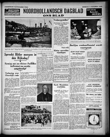 Noord-Hollandsch Dagblad : ons blad 1939-10-03