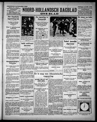Noord-Hollandsch Dagblad : ons blad 1936-05-15