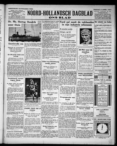 Noord-Hollandsch Dagblad : ons blad 1937-04-09