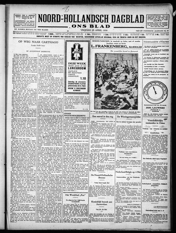 Noord-Hollandsch Dagblad : ons blad 1930-04-25