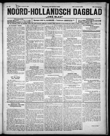 Noord-Hollandsch Dagblad : ons blad 1927-01-26