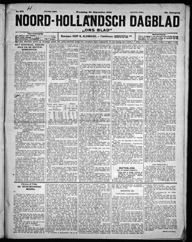 Noord-Hollandsch Dagblad : ons blad 1925-09-30