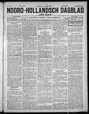Noord-Hollandsch Dagblad : ons blad 1923-10-18