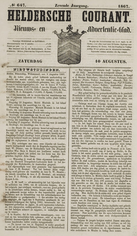 Heldersche Courant 1867-08-10