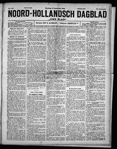 Noord-Hollandsch Dagblad : ons blad 1923-09-17