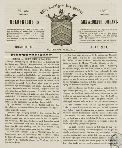 Heldersche en Nieuwedieper Courant 1860-06-07