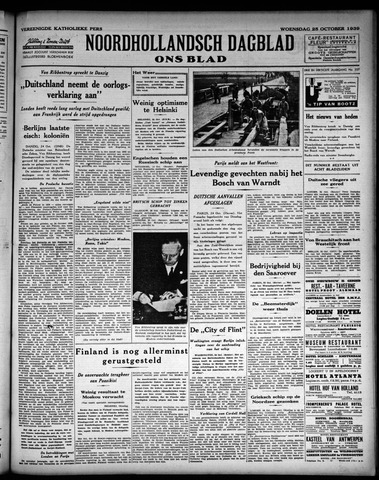 Noord-Hollandsch Dagblad : ons blad 1939-10-25