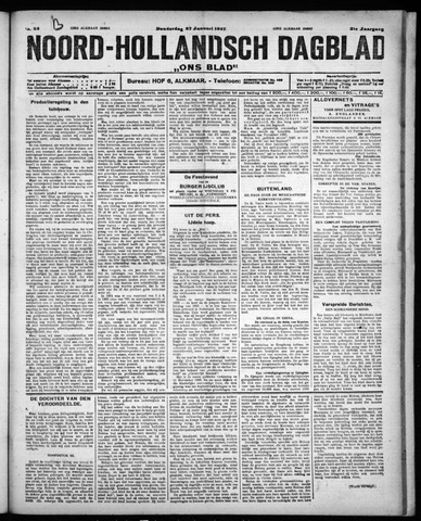 Noord-Hollandsch Dagblad : ons blad 1927-01-27