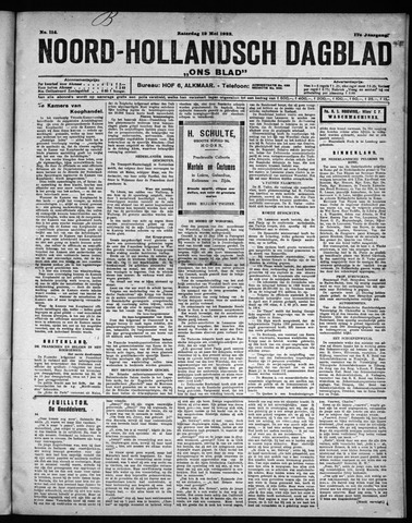 Noord-Hollandsch Dagblad : ons blad 1923-05-12