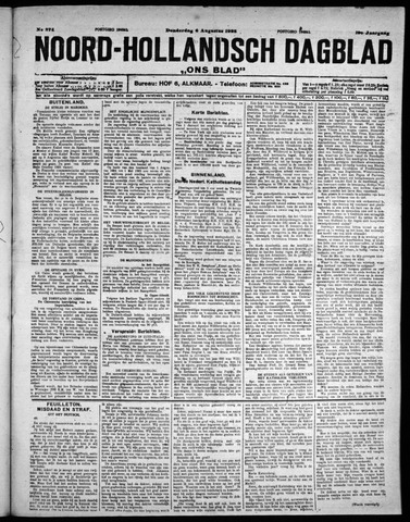 Noord-Hollandsch Dagblad : ons blad 1925-08-06