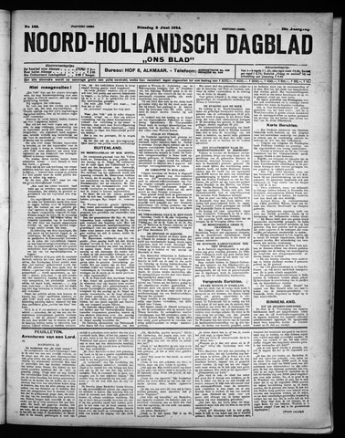 Noord-Hollandsch Dagblad : ons blad 1924-06-03