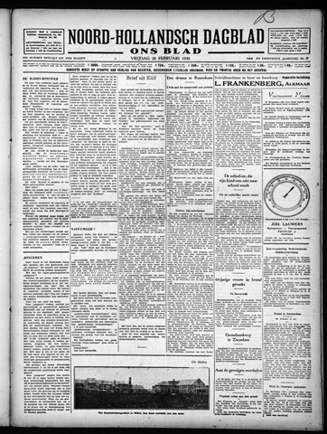 Noord-Hollandsch Dagblad : ons blad 1930-02-28