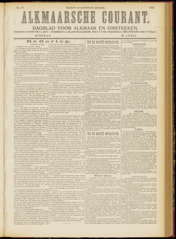Alkmaarsche Courant 1915-04-13