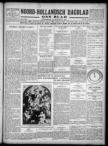 Noord-Hollandsch Dagblad : ons blad 1930-08-14